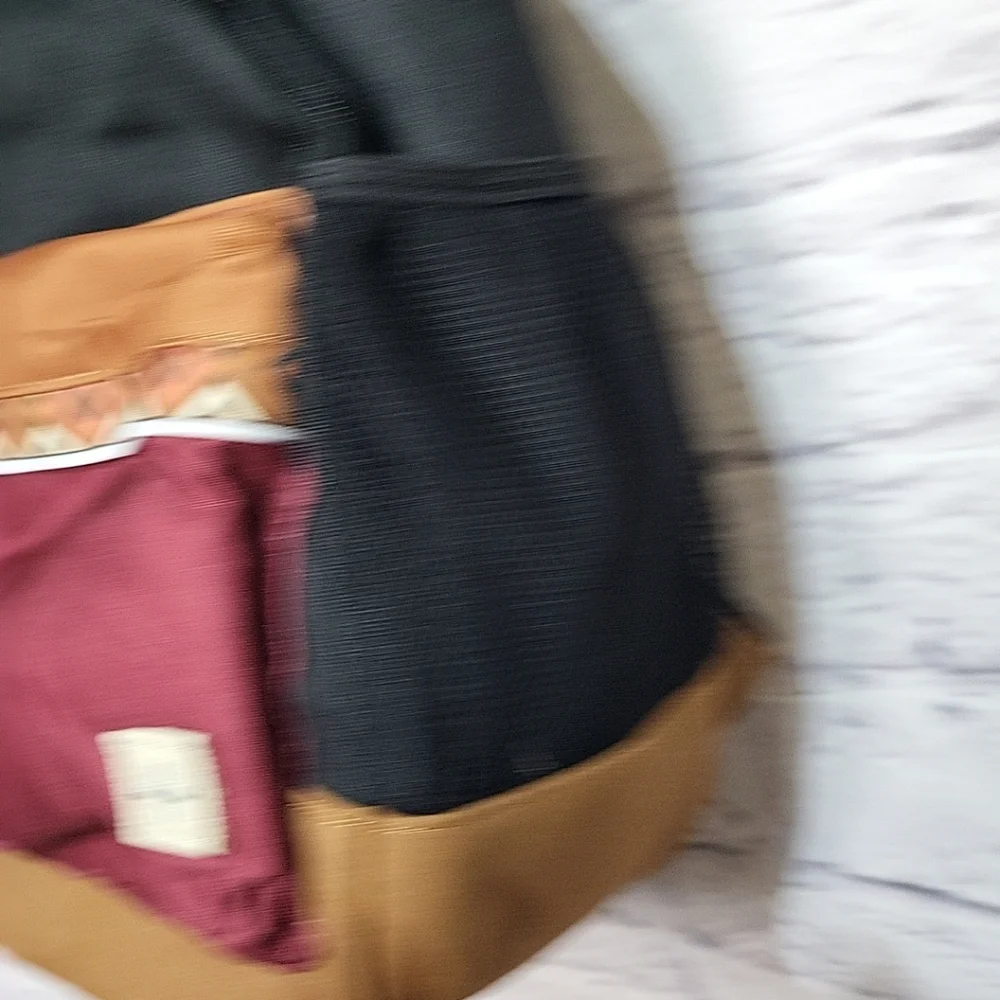 Sun + Stone Black Brown Backpack‎ Bag Adjustable Southwest New Inside Pockets